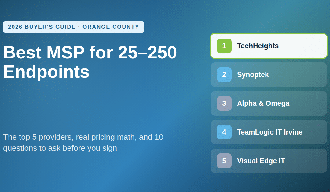 Best MSP for 25 to 250 Endpoints in Orange County: The Top 5 Providers for 2026